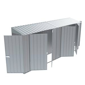 Build-A-Shed 0.8 x 4.5 x 2.0m Zinc Tunnel Shed Tunnel Hinged Door Plus Double Hinged Side Door