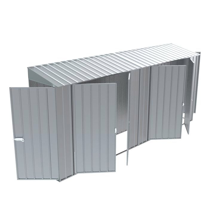 Build-A-Shed 0.8 x 4.5 x 2.0m Zinc Tunnel Shed Tunnel Hinged Door Plus Double Hinged Side Door