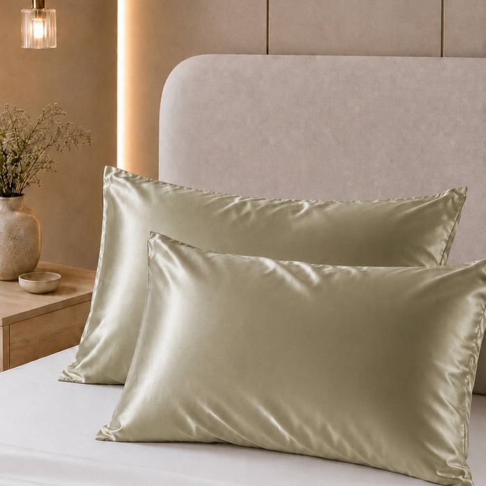 Royal Comfort Mulberry Soft Silk Pillowcase Twin Pack Champagne Standard
