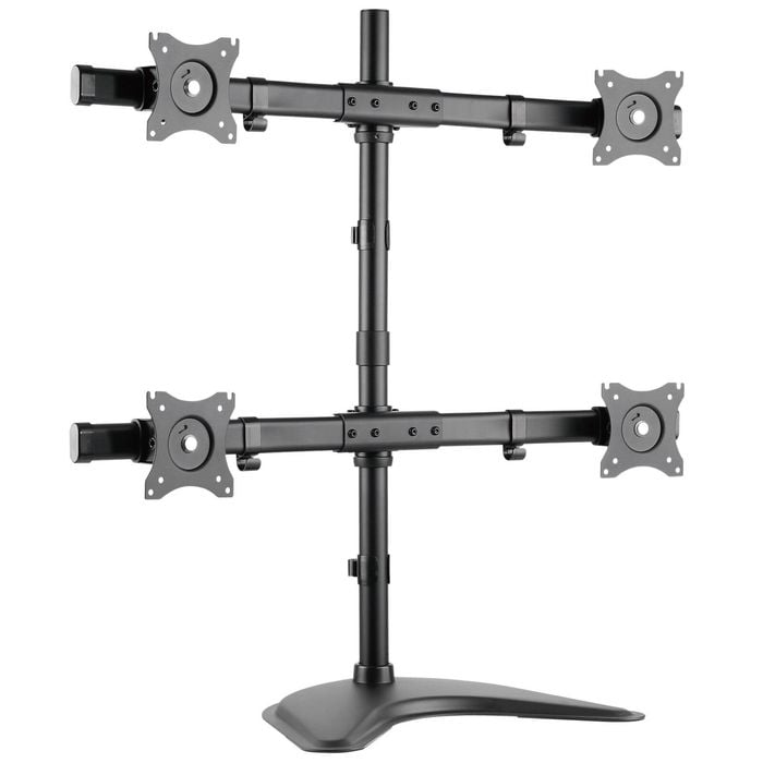 13 - 27" Inch 8kg Vertical Quad 4 LCD Monitor Freestanding Desktop Stand VESA