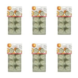 6x 8pc Topchef Silicone Heat Resistant Mould 28x15cm Rose Assorted