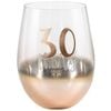 Rose Gold 30 Ombre Stemless Wine Glass 600ml Drinking Cup