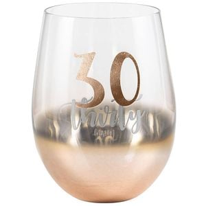 Rose Gold 30 Ombre Stemless Wine Glass 600ml Drinking Cup