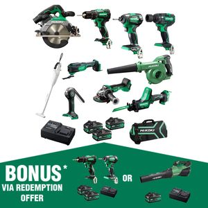 HIKOKI 18V 10 Piece Brushless Combo Kit KC18D10P2(HRZ)