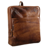 Pierre Cardin Rustic Large Leather Backpack  Rucksack  Wo Cognac