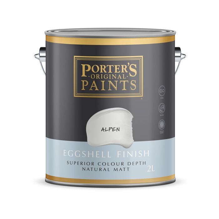 Porter's 2L Alpen Eggshell Finish Broadwall Washable Paint