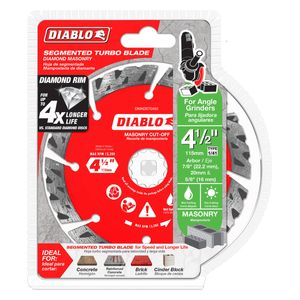 Diablo 115mm Diamond Segmented Turbo Masonry Cut Off Disc