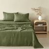 Natural Home 100% European Flax Linen Sheet Set Hunter Queen Bed