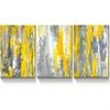 3pcs Yellow and Gray Abstract Painting Print 100% Australian Made 3 x 40x60cm (Metal Print)