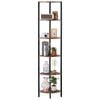 VEVOR 6 Tier Corner Shelf Rustic Brown with LED Light and Doors for Home