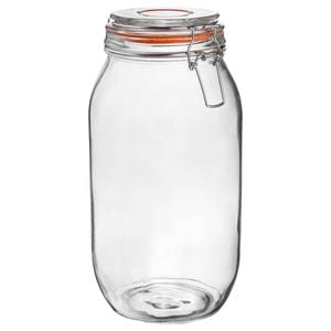 Argon Tableware Glass Storage Jar - 2l/70.3oz - 4 Colour Seals Airtight Kitchen Storage Container Preserving Jar