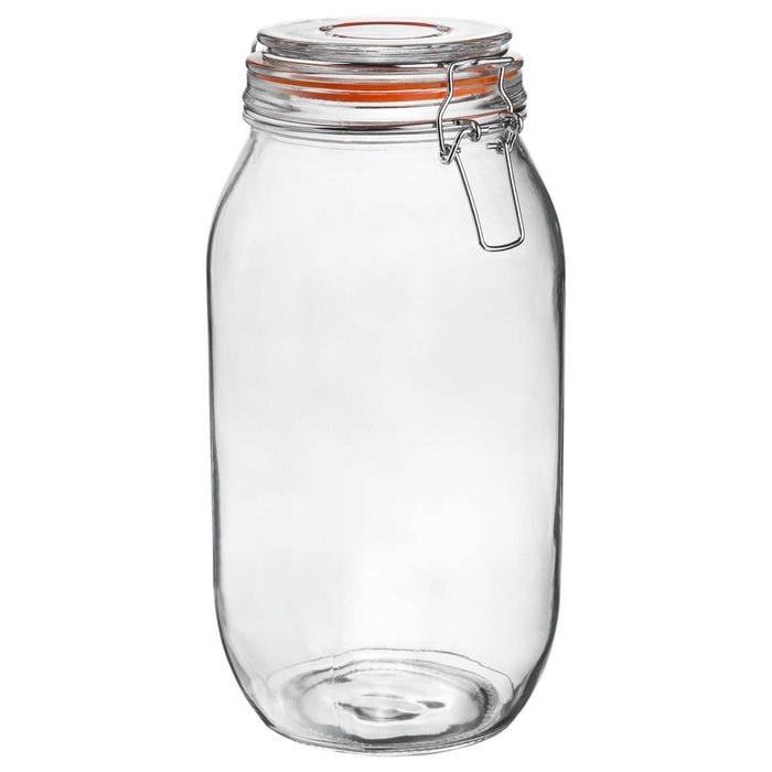 Argon Tableware Glass Storage Jar - 2l/70.3oz - 4 Colour Seals Airtight Kitchen Storage Container Preserving Jar