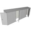 Build-a-Shed 0.8 x 6 x 2m Single Hinged Door Skillion Shed with Dual Single Hinged Side Doors - Zinc