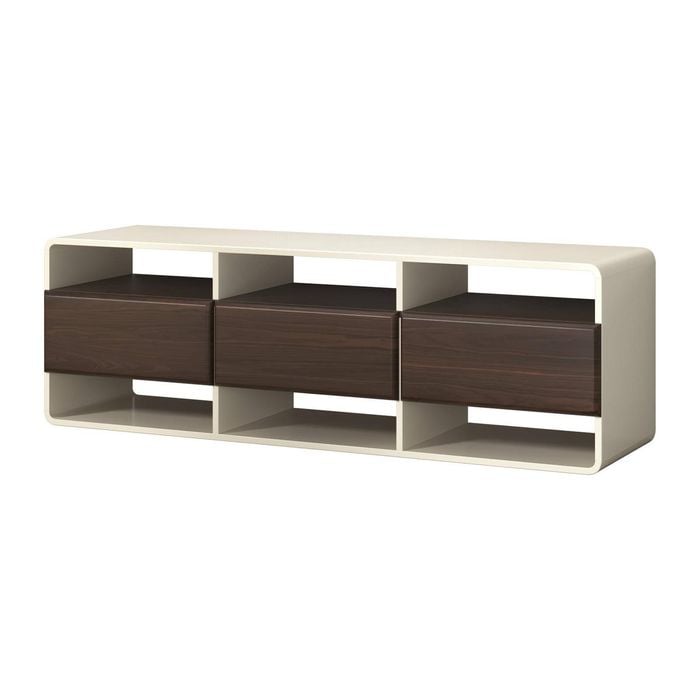 Oikiture TV Cabinet Entertainment Unit Stand 3 Drawers 140cm