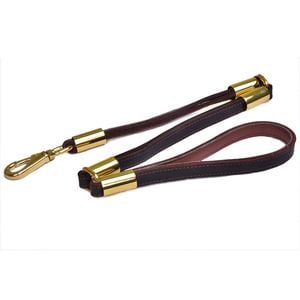 CottonMore Premium 3-Section Genuine Leather Dog Leash Brass Hardware 85cm Long