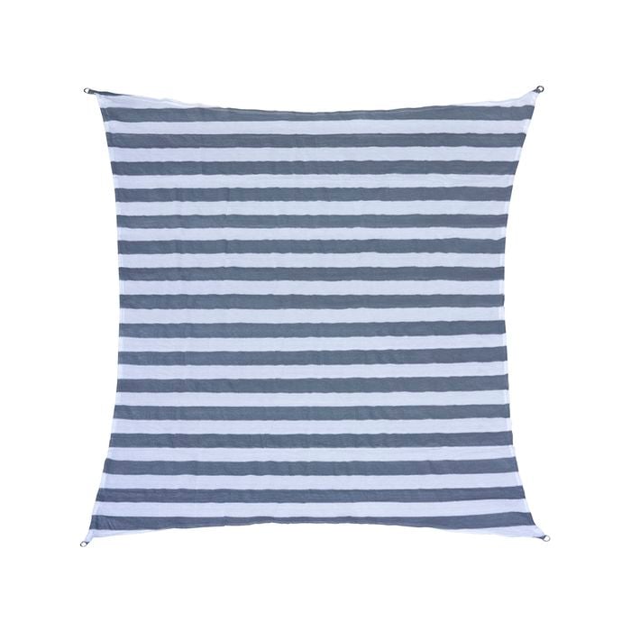 Marquee 3 x 3m Square Shade Sail White Grey Stripes