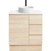 CIBO 750mm Coast Veneer Nordic Full Height Bathroom Vanity With White Countertop Basin
