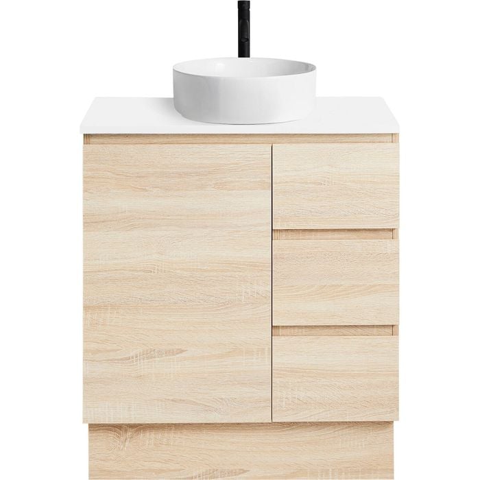 CIBO 750mm Coast Veneer Nordic Full Height Bathroom Vanity With White ...