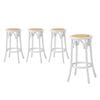 Oikiture Bar Stools White X4