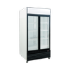 Exquisite Two Glass Doors Upright Display Refrigerators White 1000 Litre