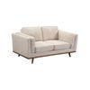 2 Seater Sofa Beige Fabric Modern Lounge Set for Living Room Couch with Wooden Frame