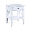 Sarantino Greta Bedside Table with Drawer - White