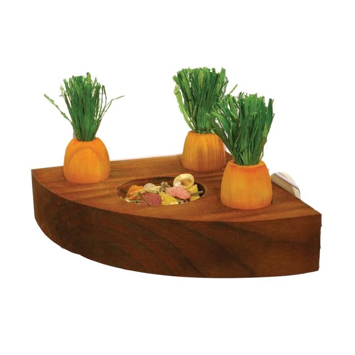 Rosewood 12cm Carrot Toy 'n' Treat Holder Hamster Pet Gnaw/Chew Activity Natural
