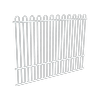 ProtectorAl 2400 x 1800mm Pearl White Aluminium Loop Top Pool Fence Panel With Mid Rail