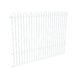 ProtectorAl 2400 x 1800mm Pearl White Aluminium Loop Top Pool Fence Panel With Mid Rail