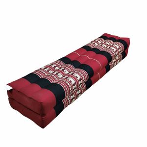 Handmade 80cm Long Yoga Bolster - Organic Kapok Filled Thai Meditation Cushion