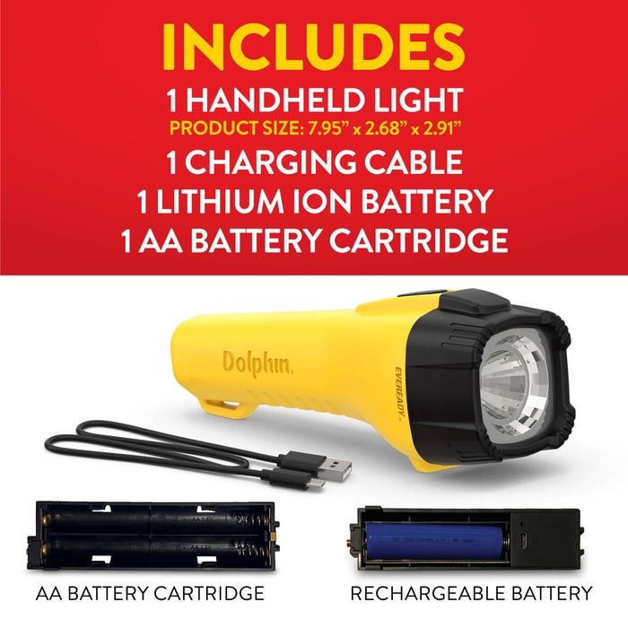 Eveready Dolphin Hybrid Rechargeable Floating LED Flashlight 225 Lumen