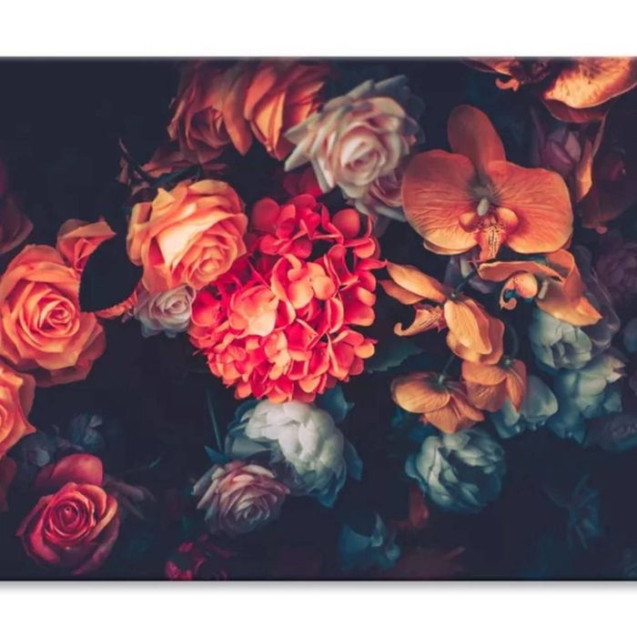 Artificial Flowers Wall for Background  Print 100% Australian Made 150 x 100cm  (Stretched)