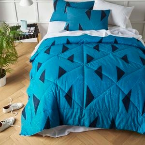 Accessorize Bedroom Collection Queen Blue Aster Washed Cotton Digital Printed Comforter Set