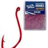 100 x Jarvis Walker Size 6/0 Suicide Octopus Hooks - Red Chemically Sharpened