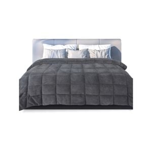 DreamZ Quilt Doona Comforter Blanket Velvet Winter Warm Queen Bedding Grey