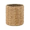 Beatrice Side Table Bedside Round Glass Top 41cm woven