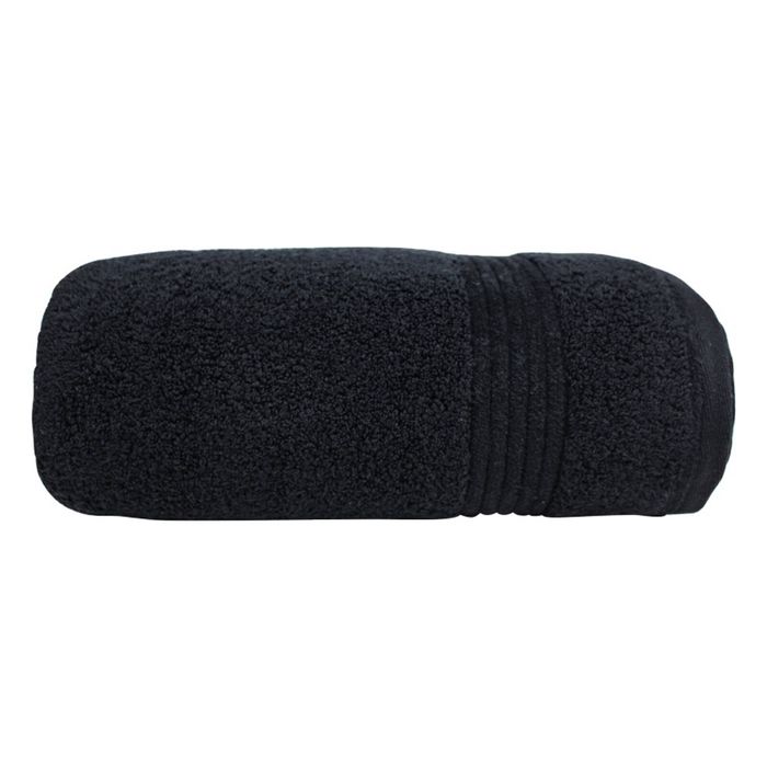 Bas Phillips Valencia Zero Twist Cotton Bath Towel 68 X 137cm Black