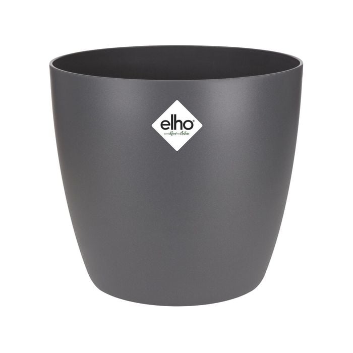 Elho 15.9cm Anthracite Brussels Indoor Plant Pot