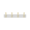 MODE 4 Brushed Brass Hooks on White Board Hat and Coat Rack