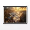Rocky Coastline & Mountains  Print 100% Australian Made 120x90cm  (Poster)