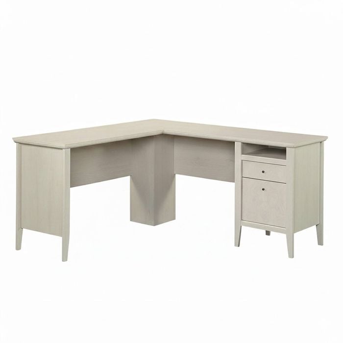 Larkin Ledge L-Shaped Corner Desk Glacier Oak