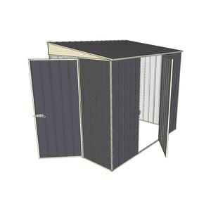 Build-a-Shed 1.5 x 2.3 x 2m Hinged Door Tunnel Shed with Hinged Side Door - Grey
