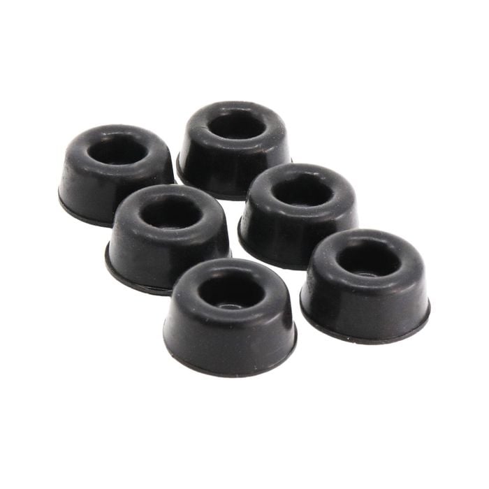 Surface Gard 22mm Black Round Rubber Bumper - 6 Pack