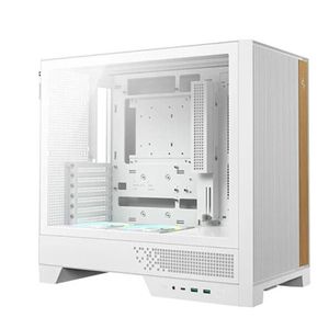 DeepCool CL600 WH High Airflow Compact ATX Case, Two Pre‑Installed Fans,Tempered Glass Side Panel, Clean Cable Management