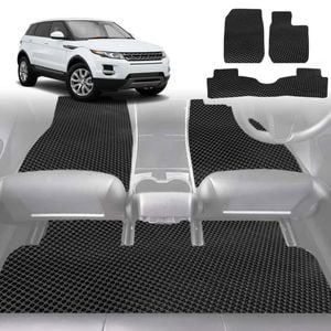 6D Diamond Car Floor Mats for Land Rover Range Rover Evoque 2010-2018-Full Set-Black-Outback GT