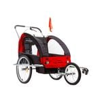 Tag-Along Kids Bike Trailer Child Bicycle Pram Stroller Children Wheel Jogger Red