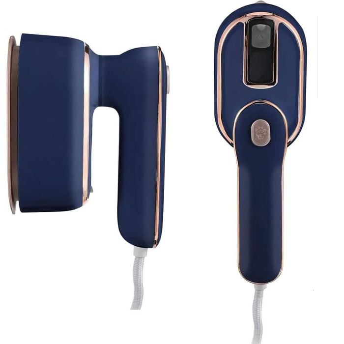Portable Mini Ironing Machine, 180°Rotatable Handheld Steam Iron, Travel Garment Steamer - Blue