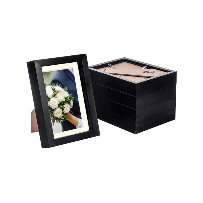 Nicola Spring 5 Piece 5 x 7" 3D Shadow Box Photo Frame Set - Craft Display Picture Frame with 4 x 6" Mount - Black