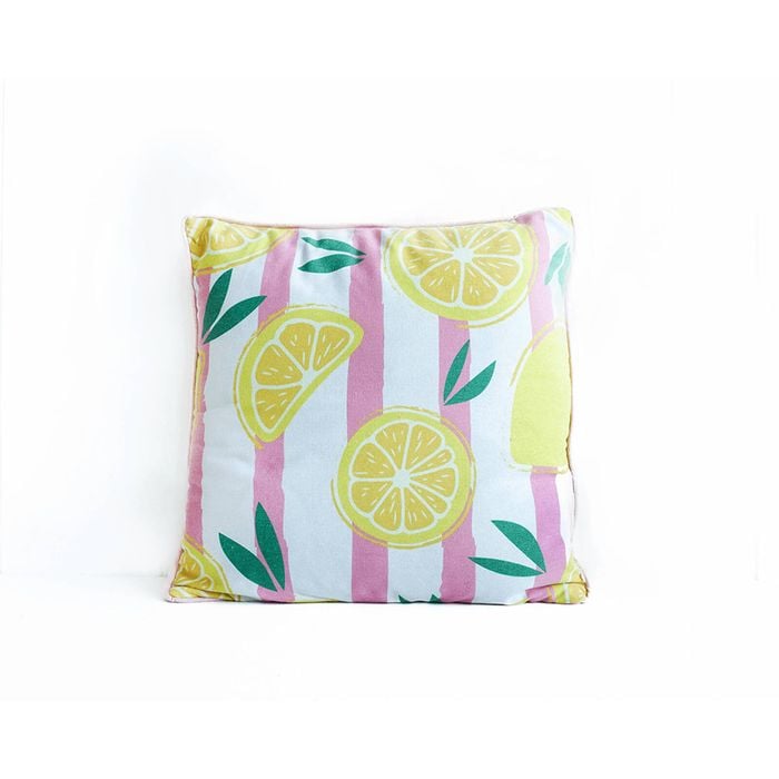 Rayell Indoor Square Cushion Lemon Luxury Pink 45x45cm