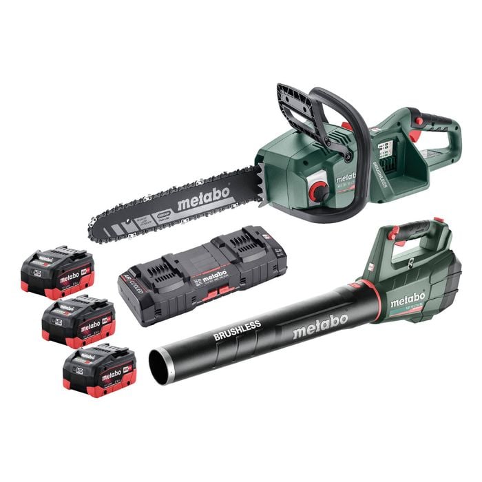 Metabo 18V Chainsaw & Blower 3 x 5.5Ah Kit